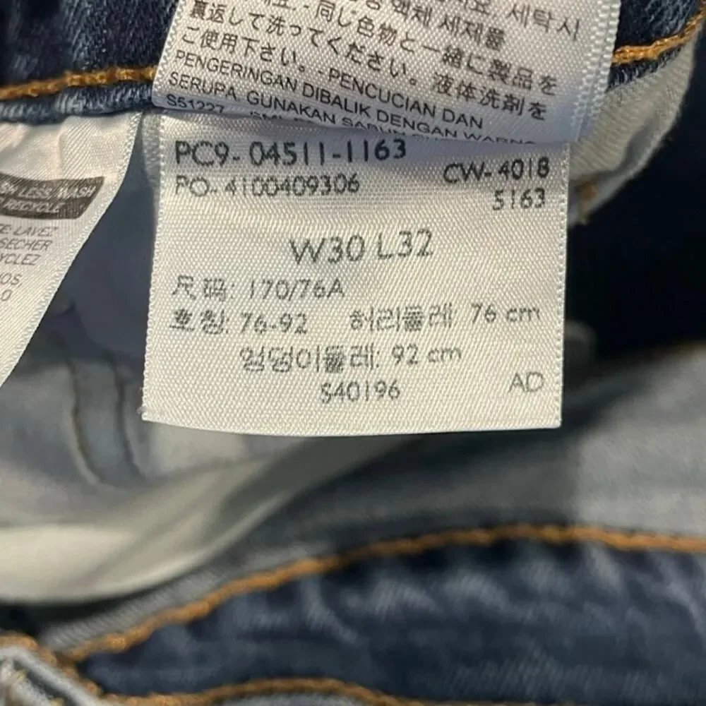 Levi's Mens Straight Jeans Mid Rise Whisker Denim Medium Wash Blue Size 30x32